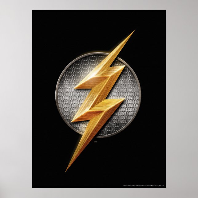 Justice League | The Flash Metallic Bolt Symbol Poster (Front)