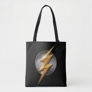 Justice League   The Flash Metallic Bolt Symbol Tote Bag
