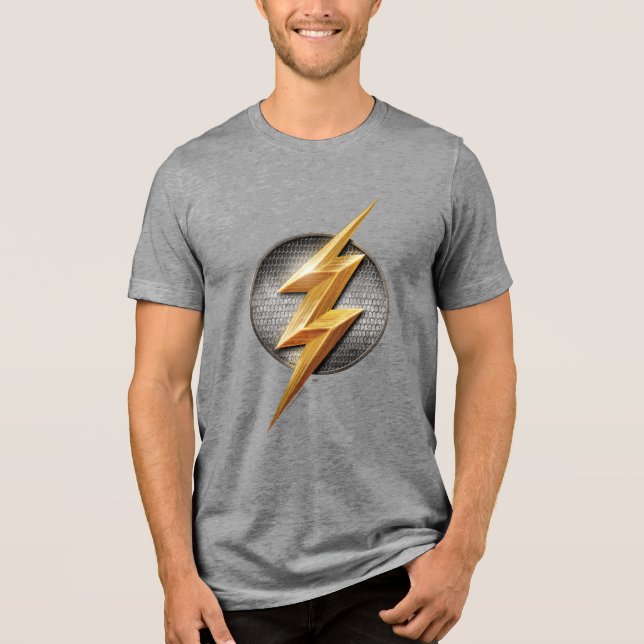 Justice League | The Flash Metallic Bolt Symbol Tri-Blend Shirt (Front)