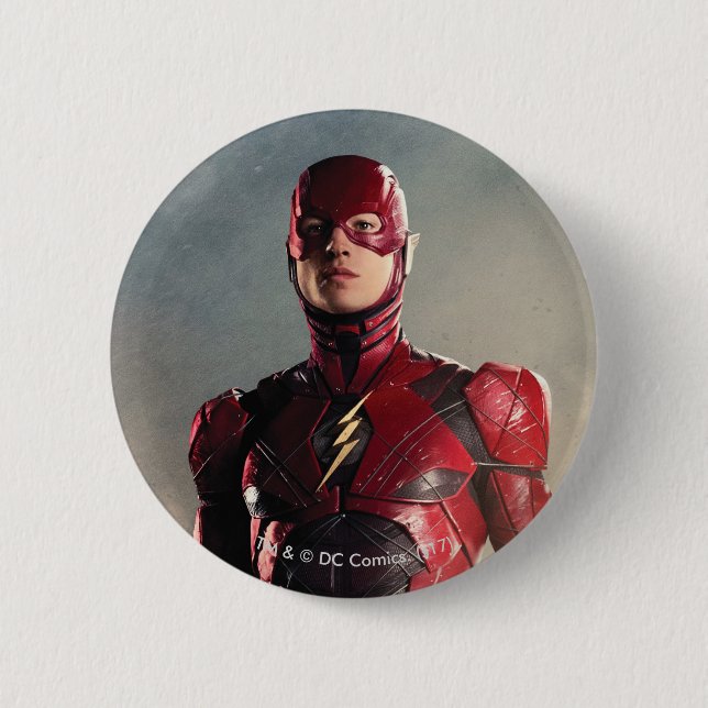 Justice League | The Flash On Battlefield 2 Inch Round Button (Front)