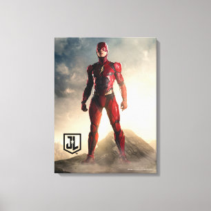 Justice League The Flash On Battlefield Canvas Print