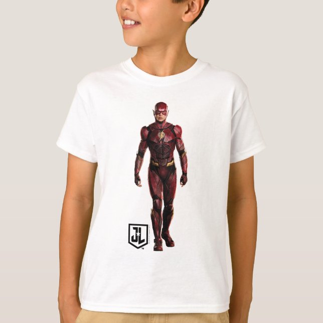 Justice League | The Flash On Battlefield T-Shirt (Front)