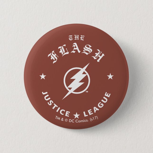 Justice League | The Flash Retro Lightning Emblem 2 Inch Round Button (Front)