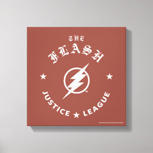 Justice League   The Flash Retro Lightning Emblem Canvas Print