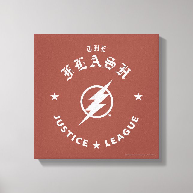 Justice League | The Flash Retro Lightning Emblem Canvas Print (Front)