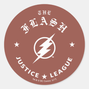 Justice League   The Flash Retro Lightning Emblem Classic Round Sticker