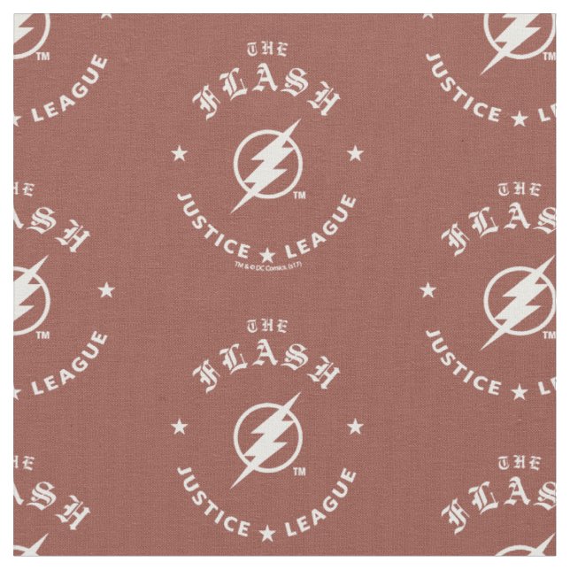 Justice League | The Flash Retro Lightning Emblem Fabric (Close Up)