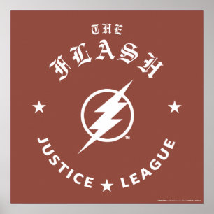 Justice League   The Flash Retro Lightning Emblem Poster