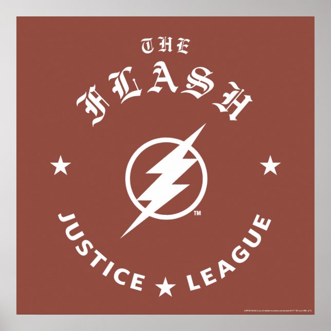 Justice League | The Flash Retro Lightning Emblem Poster (Front)