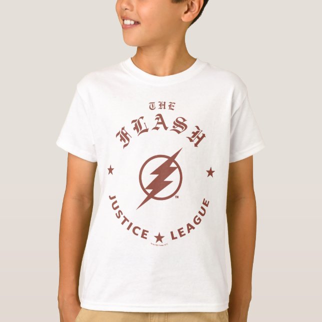 Justice League | The Flash Retro Lightning Emblem T-Shirt (Front)