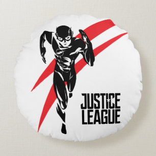 Justice League   The Flash Running Noir Pop Art Round Pillow