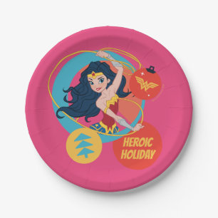 Justice League Wonder Woman Holiday Bauble Paper Plate