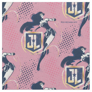Justice League   Wonder Woman & JL Icon Pop Art Fabric