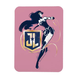 Justice League   Wonder Woman & JL Icon Pop Art Magnet