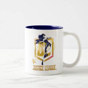 Justice League   Wonder Woman JL Logo Pop Art Two-Tone Coffee Mug