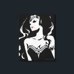 Justice League | Wonder Woman Noir Pop Art Canvas Print<br><div class="desc">Check out this black and white stylized drawing of Justice League's Wonder Woman. This noir inspired pop art has a red spot of colour for her lipstick.</div>