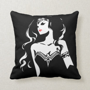 Justice League   Wonder Woman Noir Pop Art Throw Pillow