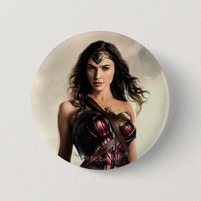 Justice League | Wonder Woman On Battlefield 2 Inch Round Button (Front)
