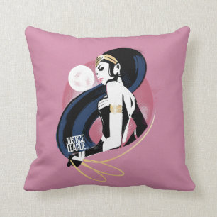 Justice League Wonder Woman Profile Pop Art Throw Pillow
