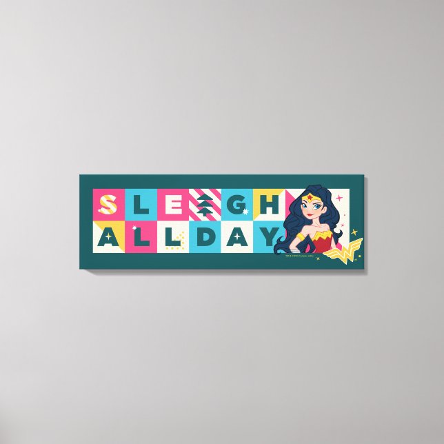 Justice League Wonder Woman "Sleigh All Day" Canvas Print (Front)