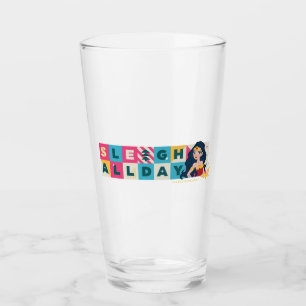 Justice League Wonder Woman "Sleigh All Day" Glass