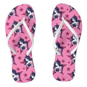 Justice League Wonder Woman & Stars Pop Art Flip Flops
