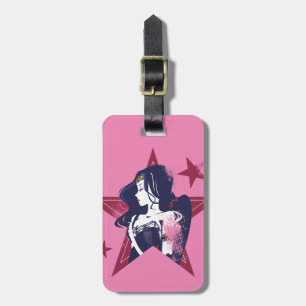 Justice League   Wonder Woman & Stars Pop Art Luggage Tag
