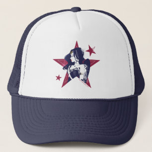 Justice League Wonder Woman & Stars Pop Art Trucker Hat