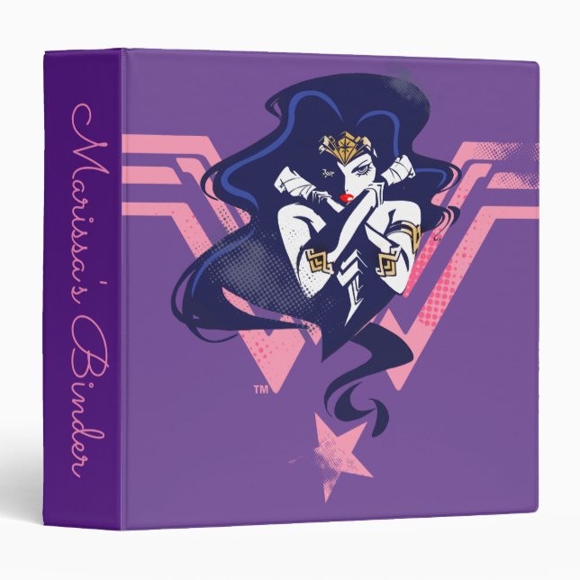Justice League | Wonder Woman & Symbol Pop Art Binder (Front/Spine)