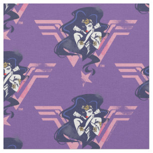 Justice League   Wonder Woman & Symbol Pop Art Fabric