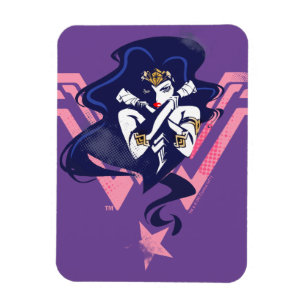 Justice League   Wonder Woman & Symbol Pop Art Magnet