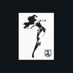 Justice League | Wonder Woman With Lasso Pop Art Canvas Print<br><div class="desc">Check out this stylized drawing of Justice League's Wonder Woman with her lasso. This black and white silhouette pose is offset by her iconic red lipstick and gold lasso.</div>