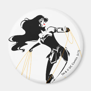 Justice League   Wonder Woman With Lasso Pop Art Magnet