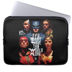 Justice League   You Can't Save The World Alone Laptop Sleeve