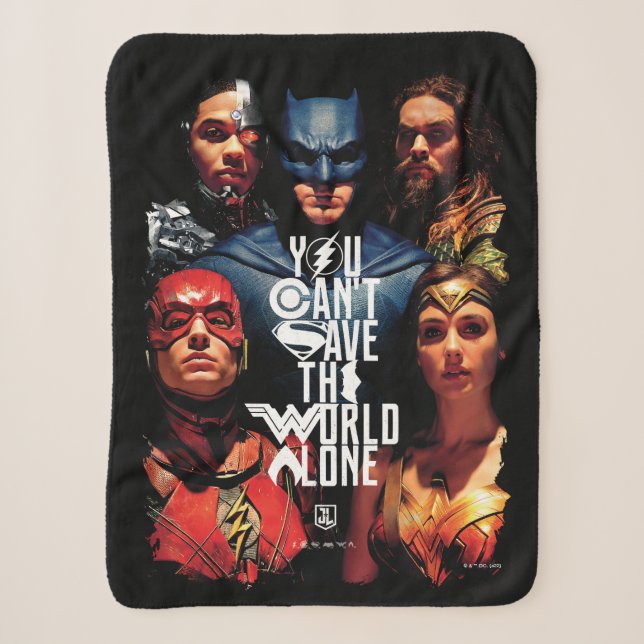 Justice League | You Can't Save The World Alone Sherpa Blanket (Front)