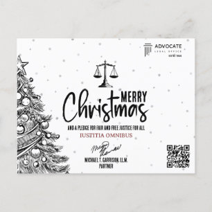 Justice, Legal, Law Firm and Lawyer to Clients  Holiday Postcard