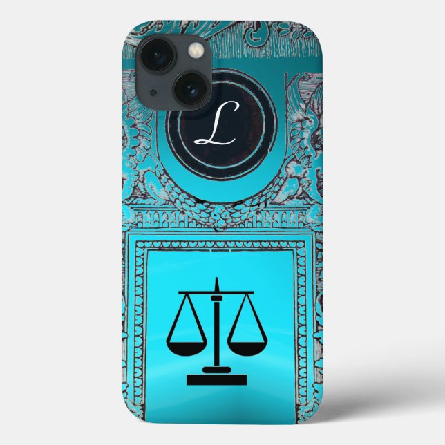 JUSTICE LEGAL OFFICE, ATTORNEY Monogram blue Case-Mate iPhone Case (Back)