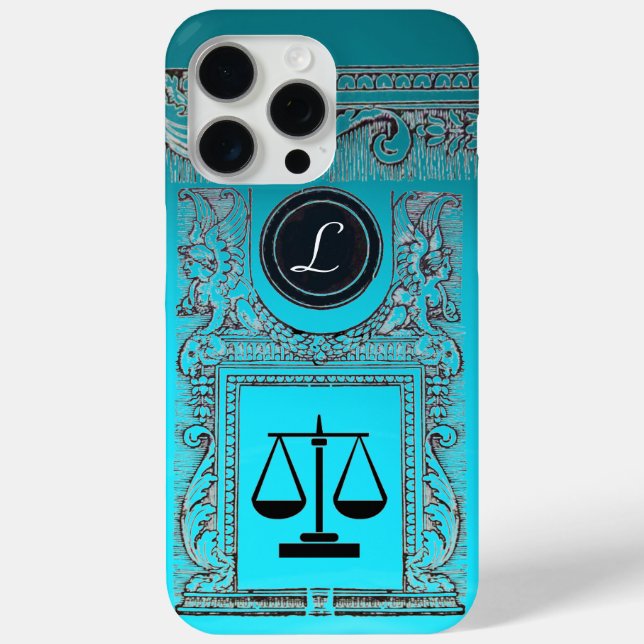 JUSTICE LEGAL OFFICE, ATTORNEY Monogram blue Case-Mate iPhone Case (Back)