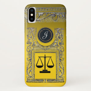 JUSTICE LEGAL OFFICE,ATTORNEY Monogram Gold Yellow iPhone X Case
