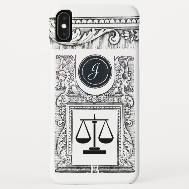 JUSTICE LEGAL OFFICE,ATTORNEY Monogram White Case-Mate iPhone Case (Back)