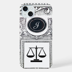 JUSTICE LEGAL OFFICE,ATTORNEY Monogram White iPhone 15 Plus Case