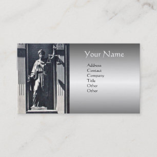 JUSTICE LEGAL OFFICE,ATTORNEY Platinum Monogram Business Card