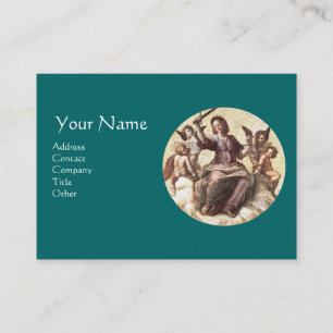 JUSTICE Monogram, Blue Green Business Card