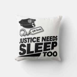 Justice Needs Sleep Too Law Enforcement Minimalist Throw Pillow