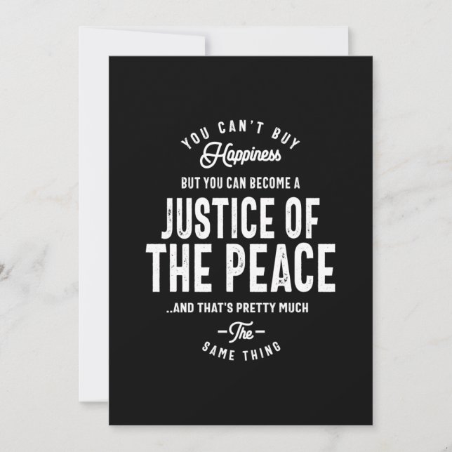 Justice Of The Peace Job Title Gift Thank You Card (Front)