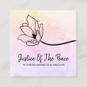 *~* JUSTICE OF THE PEACE  Moon Crater Rainbow Square Business Card