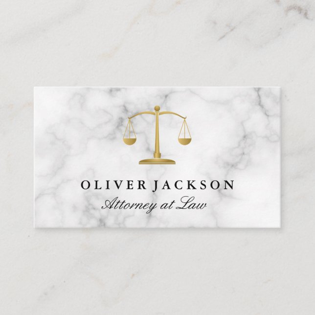 Justice Scale Marble Business Card (Front)