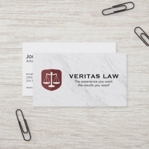 Justice Scales   Marble Background   Legal Business Card
