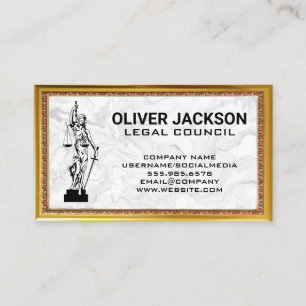 Justice Scales   Marble Gold Marble Business Card