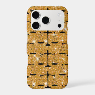 Justice Symbol Balanced Scales Golden Glitter